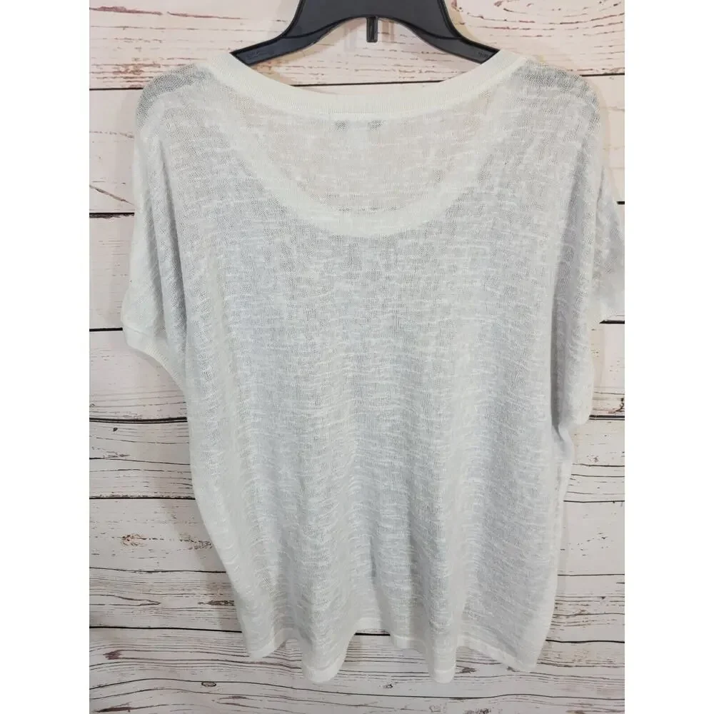 CJ Banks Tan Leopard Print Knit Semi Sheer Short Sleeve Top Women's Size‎ 1X